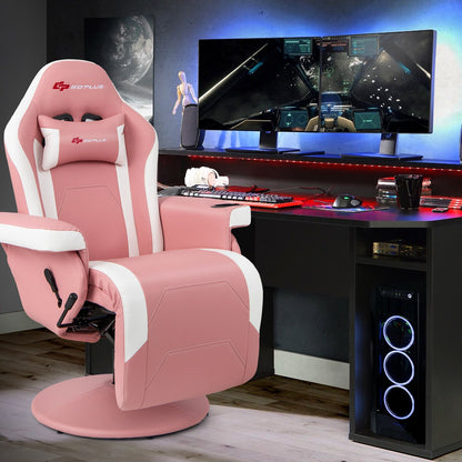 Massage Video Gaming Recliner Chair with Adjustable Height-Black