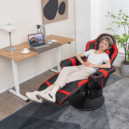 Massage Video Gaming Recliner Chair with Adjustable Height-Black