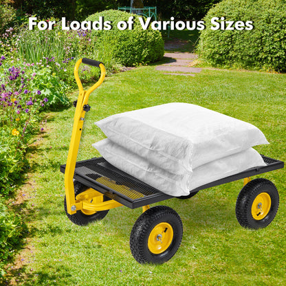 Utility Garden Wagon with 4 Removable Side Panels and 900/1200 LBS Load Capacity-43 X21 X 36 Inch