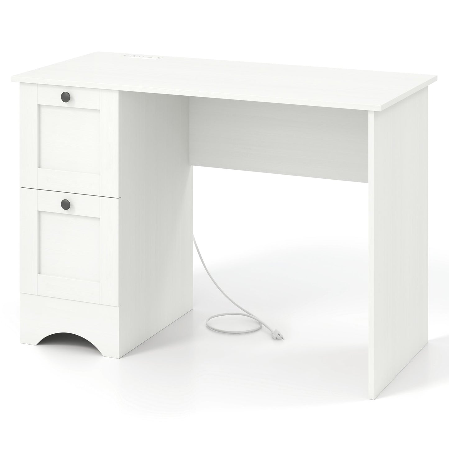 Wooden Computer Desk Workstation with 3 Drawers for Home and Office-Rustic Brown