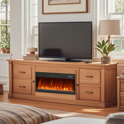 26-inch electric fireplace insert with remote control, 1500W, black finish, designed for climate control and home heating.