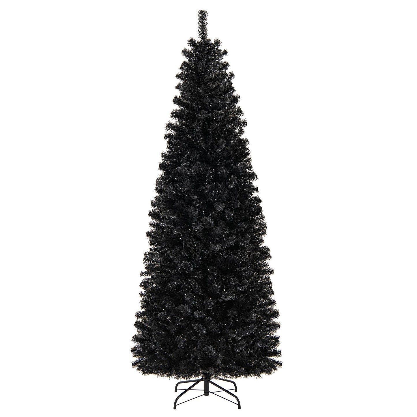 Pre-lit Christmas Halloween Tree with PVC Branch Tips and Warm White Lights-7'