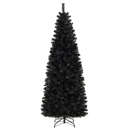 Pre-lit Christmas Halloween Tree with PVC Branch Tips and Warm White Lights-7'