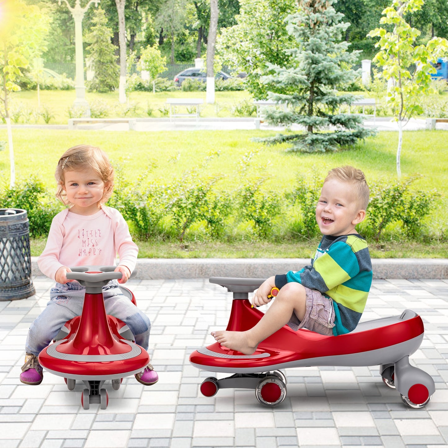 Wiggle Car Ride-on Toy with Flashing Wheels-Blue
