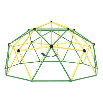 10 Feet Dome Climber with Swing and 800 Lbs Load Capacity-Green