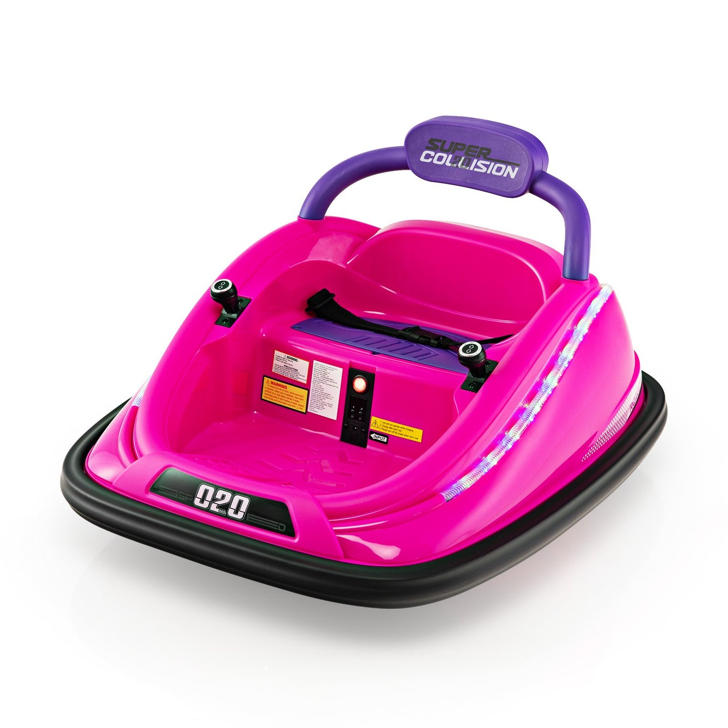 12V Kids Bumper Car Ride on Toy with Remote Control and 360 Degree Spin Rotation-Black
