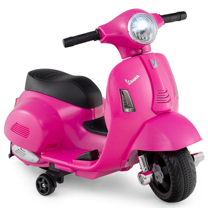 Kids Ride on Motorcycle Licensed Vespa with LED Headlight and Horn Sound-Green