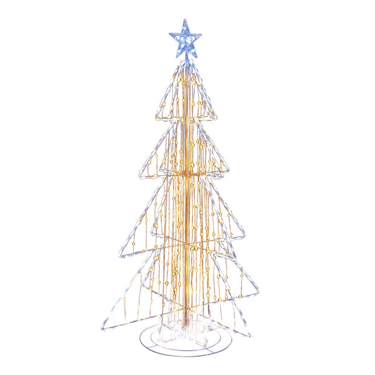 5 Feet Animated Christmas Tree with Warm and Cold LED Lights