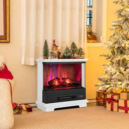 27 Inch Freestanding Fireplace with Remote Control-Black