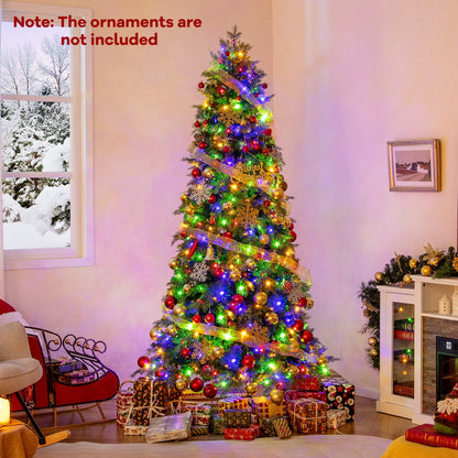 6/7.5 Feet Pre-Lit Artificial Christmas Tree with 11 Modes and Metal Stand-6 ft