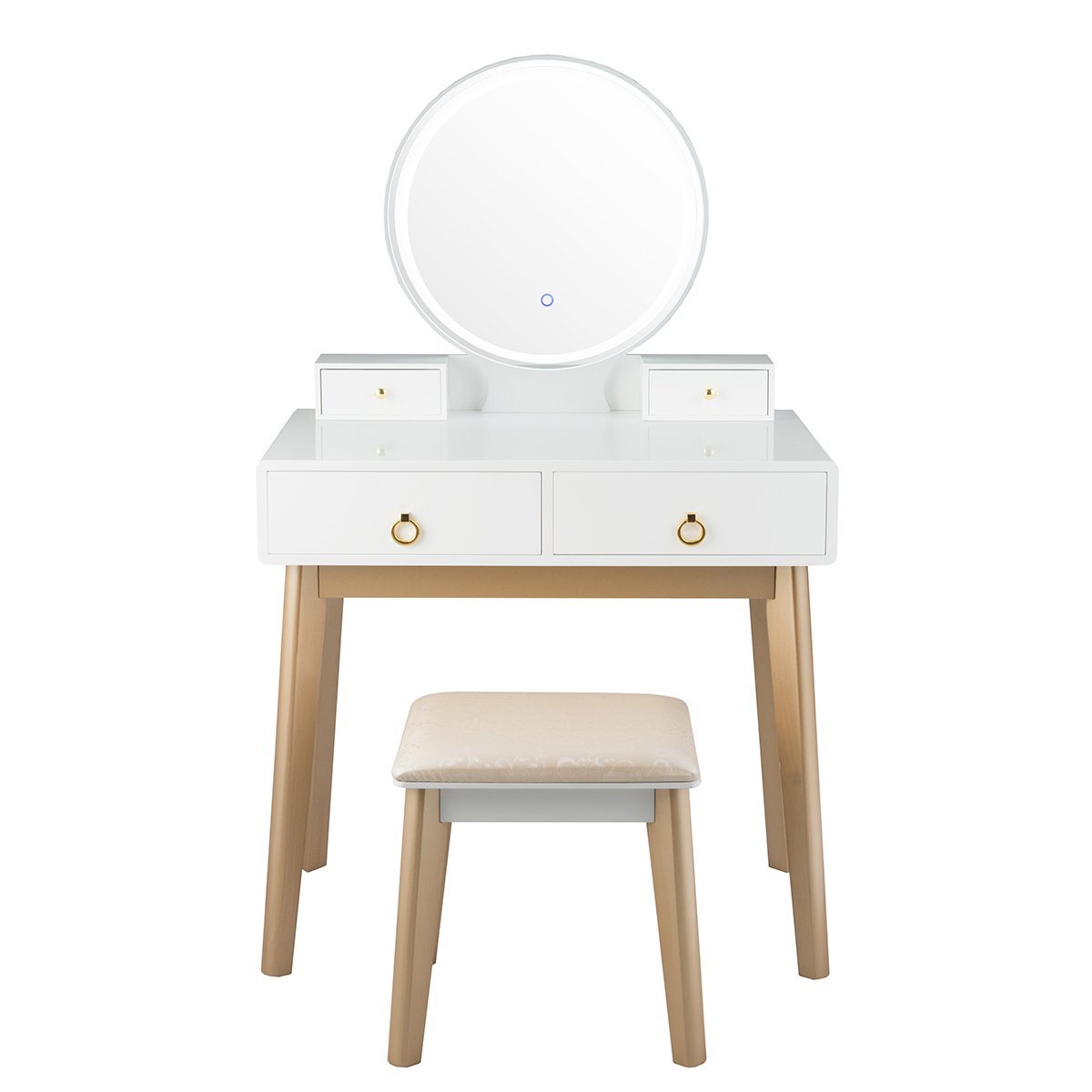 Makeup Vanity Table Set 3 Color Lighting Dressing Table-Black