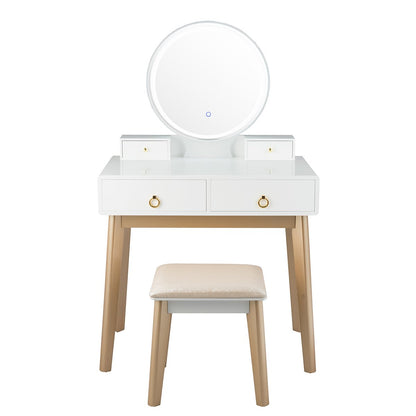Makeup Vanity Table Set 3 Color Lighting Dressing Table-Black