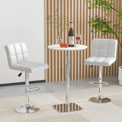 Modern Bat Stools Set of 2 with Back and Heavy-duty Metal Base and Footrest-Brown