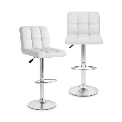 Modern Bat Stools Set of 2 with Back and Heavy-duty Metal Base and Footrest-Brown
