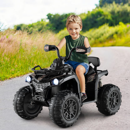 12V Kids Ride On ATV 4 Wheeler with MP3 and Headlights-Black