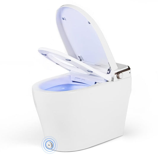Elongated Bidet Toilet with Adjustable Heated Seat-White
