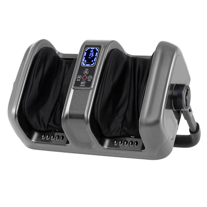 Foot and Calf Massager with Heat Shiatsu Deep Kneading Rolling Smart Electric Leg Massager-Black