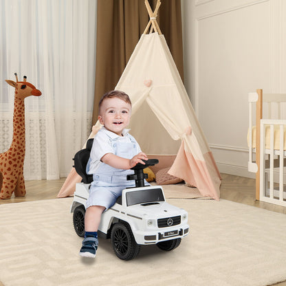 3-In-1 Ride on Push Car Mercedes Benz G350 Stroller Sliding Car with Canopy-Black