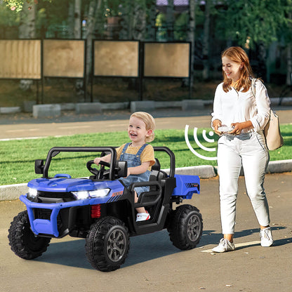 2-Seater Kids Ride On Dump Truck with Dump Bed and Shovel-Black