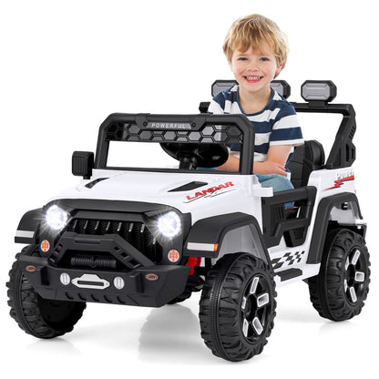 12V Electric Kids Ride on Truck with Remote Control and Music-Black