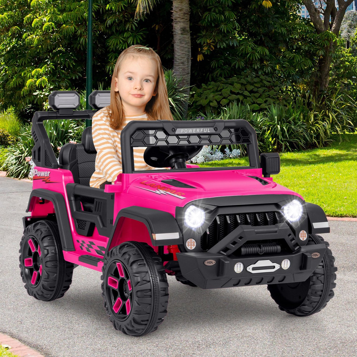 12V Electric Kids Ride on Truck with Remote Control and Music-Black