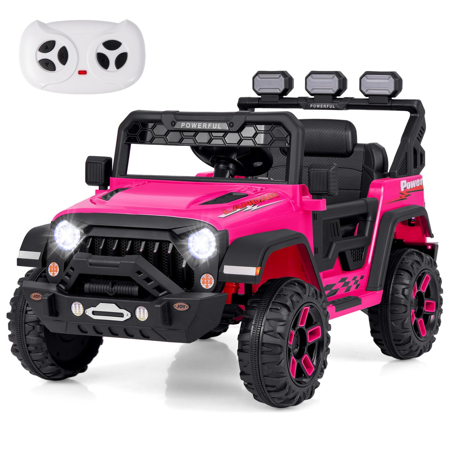 12V Electric Kids Ride on Truck with Remote Control and Music-Black