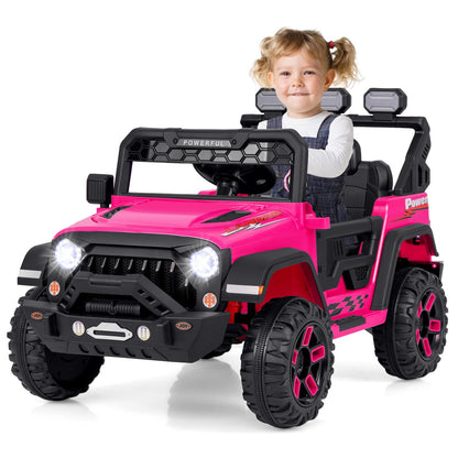 12V Electric Kids Ride on Truck with Remote Control and Music-Black