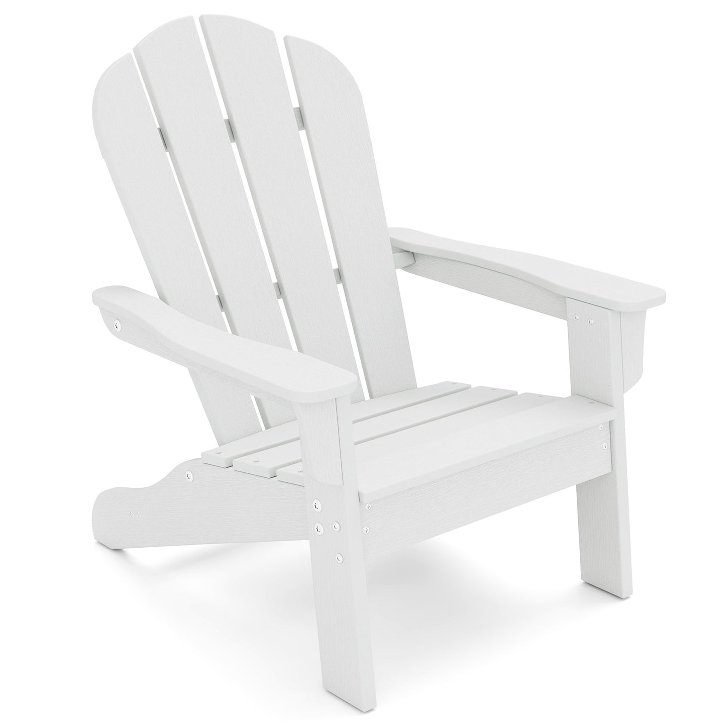 All-Weather HDPE Kid's Adirondack Chair with with High Backrest and Armrests-Brown