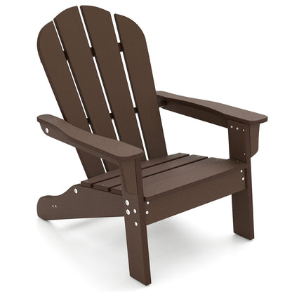 All-Weather HDPE Kid's Adirondack Chair with with High Backrest and Armrests-Brown