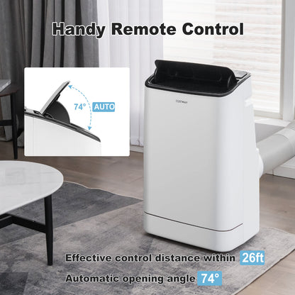 15000 BTU Portable Air Conditioner with Heat and Auto Swing-White