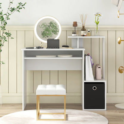 Space-saving Computer Desk with Pull-out Keyboard Tray-Black