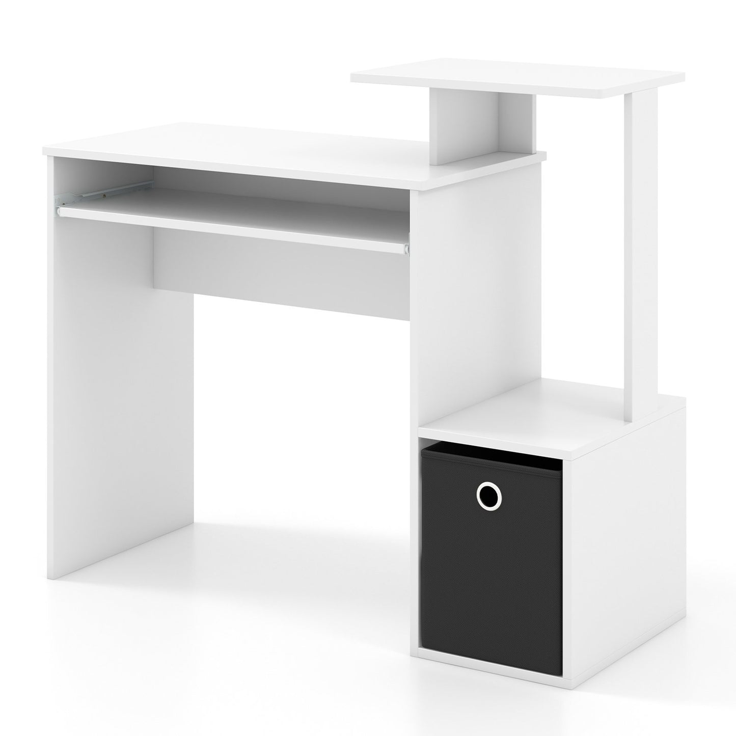 Space-saving Computer Desk with Pull-out Keyboard Tray-Black