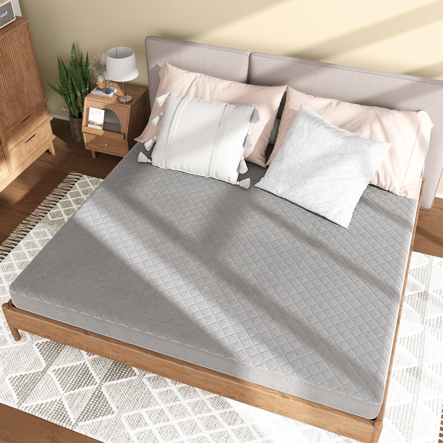 Twin/Queen/King Size Mattress Protector Luxury Super Soft Velvet Mattress Topper-King Size