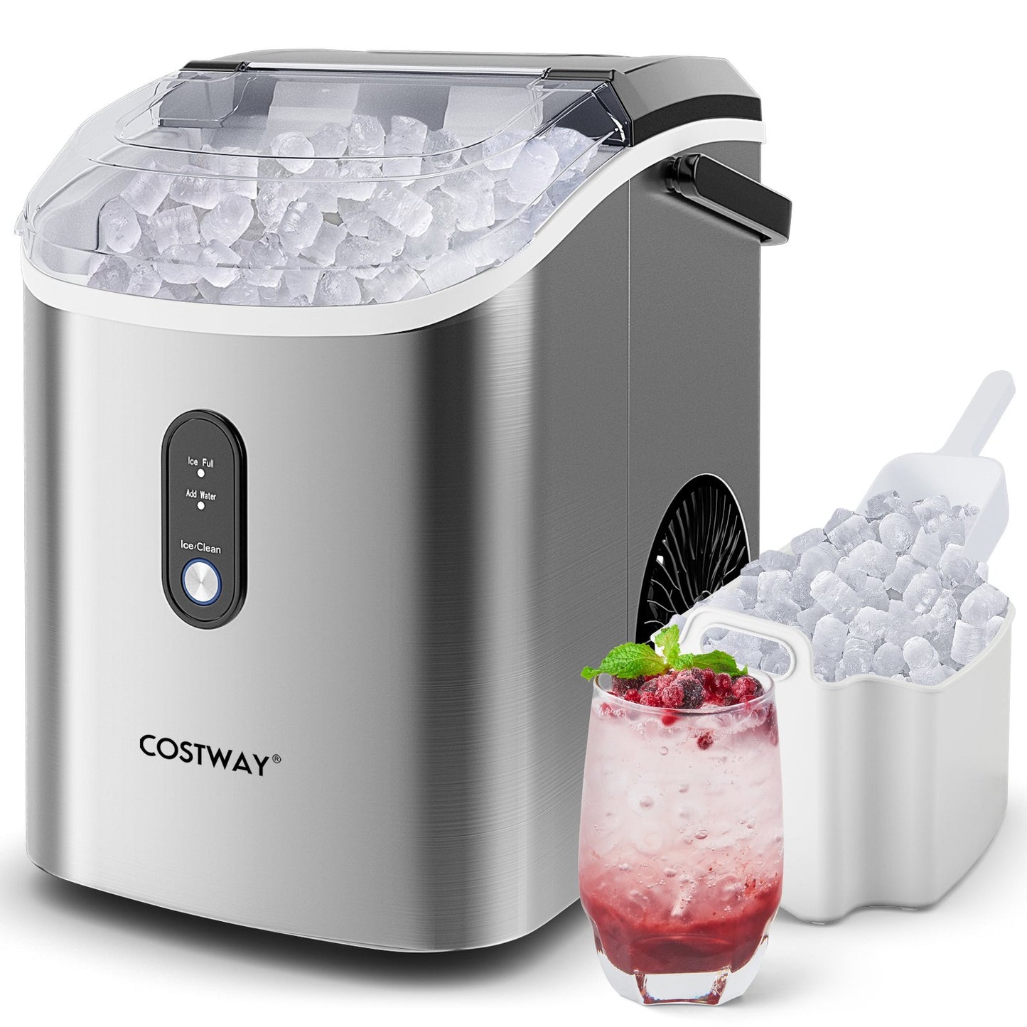 Nugget Countertop Ice Maker with Soft Chewable Pellet Ice-Black
