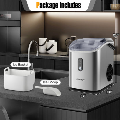 Nugget Countertop Ice Maker with Soft Chewable Pellet Ice-Black