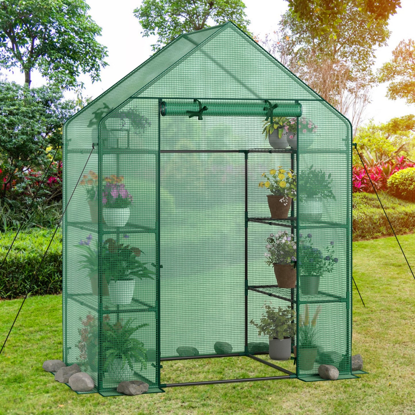 Mini Portable 4 Tier 8 Shelves Walk-in Plant Greenhouse