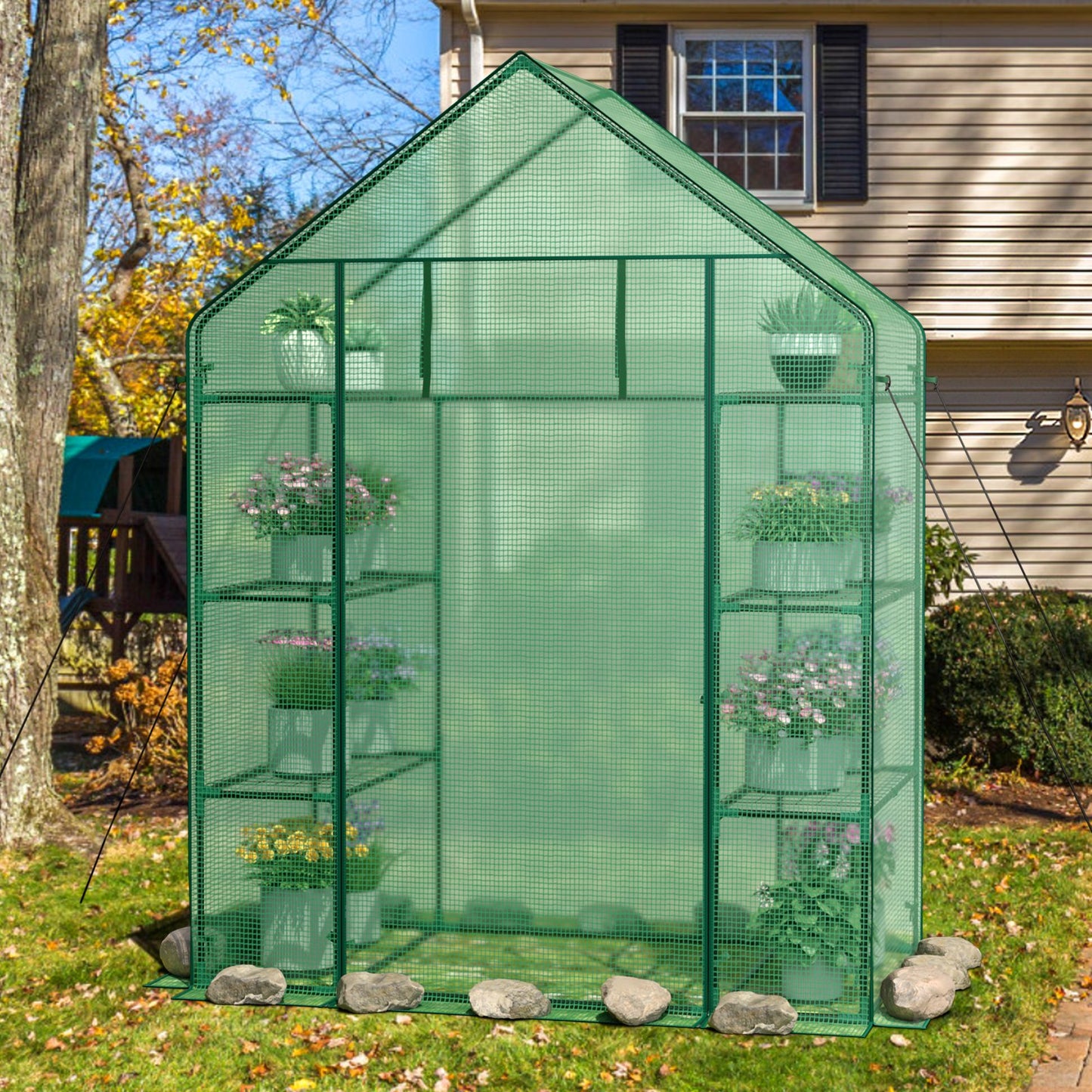 Mini Portable 4 Tier 8 Shelves Walk-in Plant Greenhouse