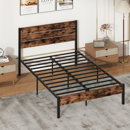 Full/King/Queen/Twin Size Bed Frame with High Headboard and Mute Bar-Queen Size