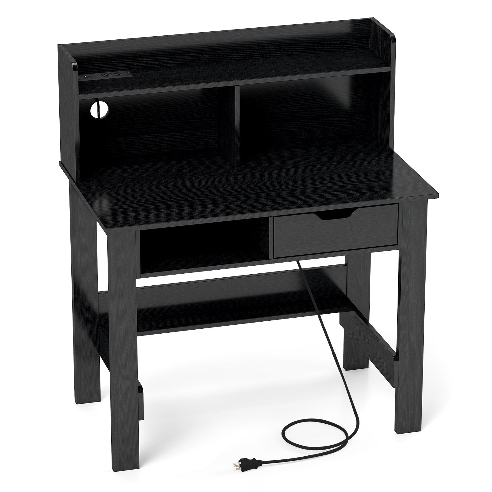 Computer Desk with Power Outlets USB Ports and Type-C-Black – Direct by ...