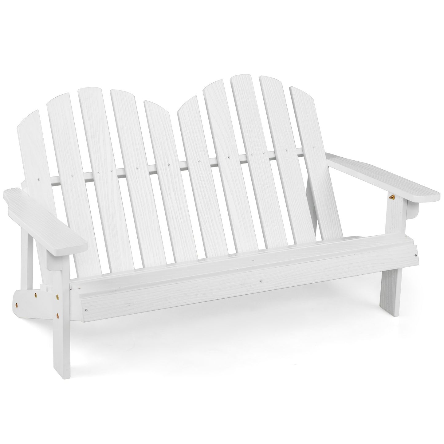 2 Person Adirondack Chair with High Backrest-Rustic Brown