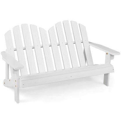 2 Person Adirondack Chair with High Backrest-Rustic Brown