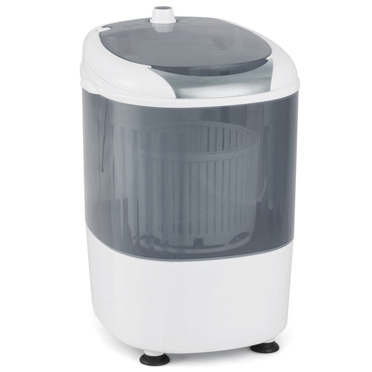 Portable Mini Washing Machine Semi-Automatic Washer and Spinner Combo with Single Tub-Gray