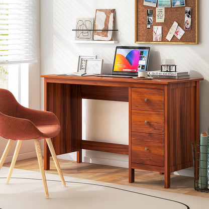 3-Drawer Home Office Study Computer Desk with Spacious Desktop-Black