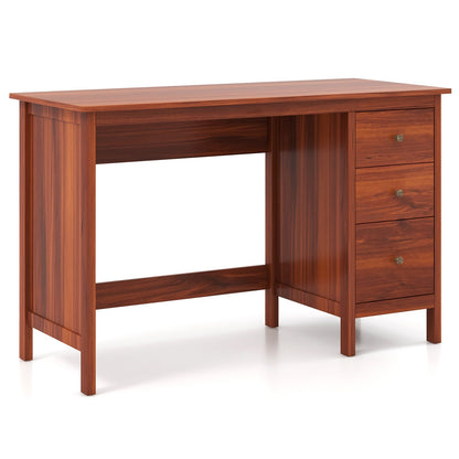 3-Drawer Home Office Study Computer Desk with Spacious Desktop-Black