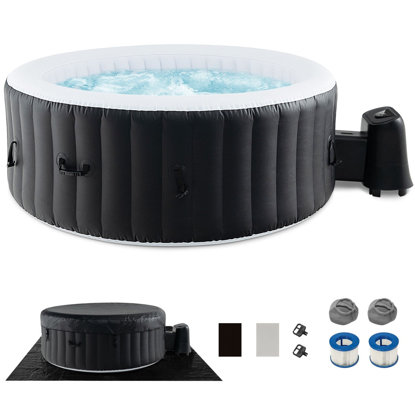 70/80 Inches Round SPA Pool Hottub with 110/130 Air Jets Electric Heater Pump-S