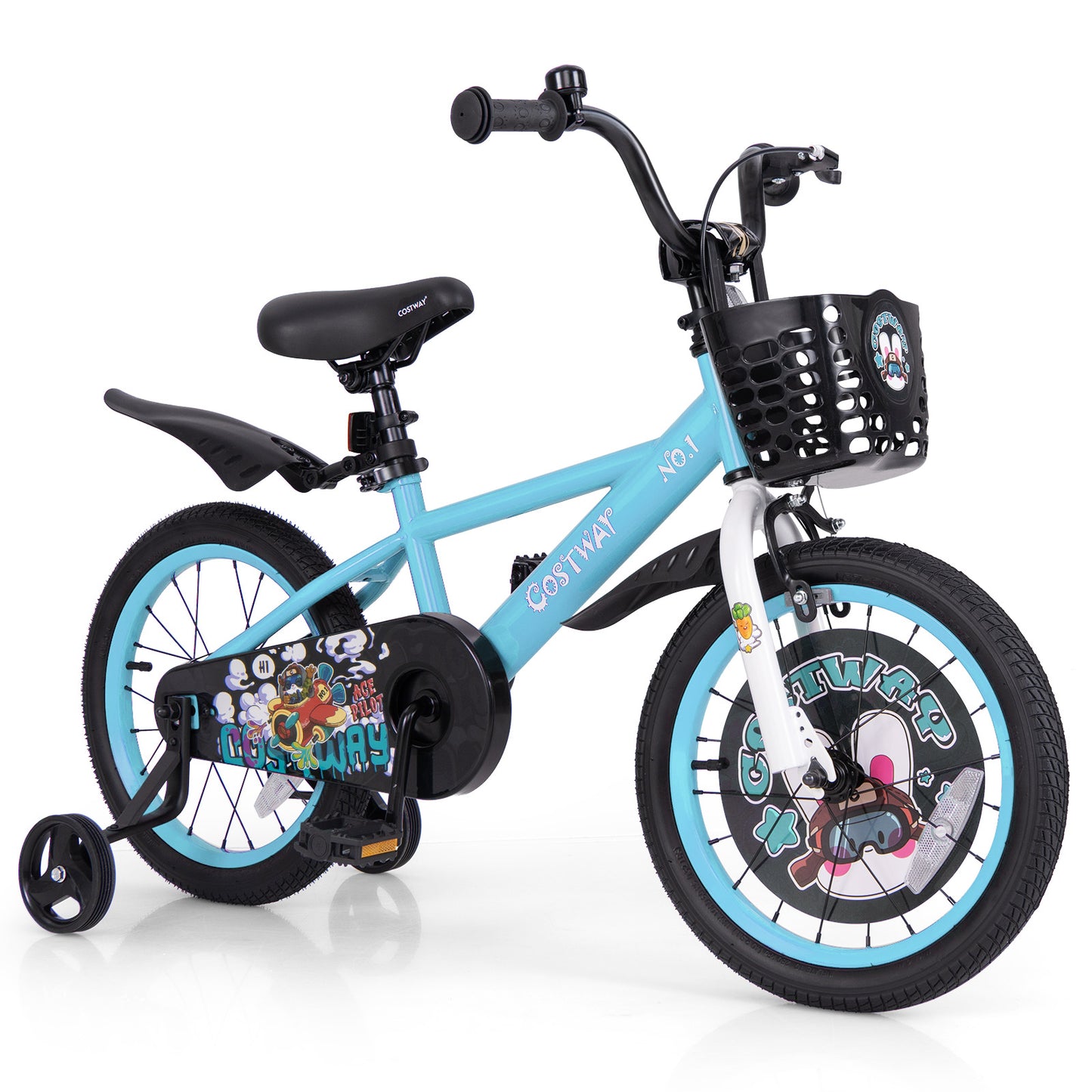 14 Inch Kids Bike with Adjustable Handlebar and Saddle for 3-5 Years Old-14 inches
