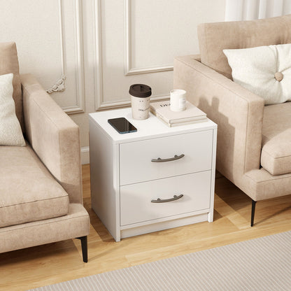 2 Drawer Nightstand with Storage for Living Room-Oak