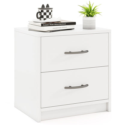 2 Drawer Nightstand with Storage for Living Room-Oak