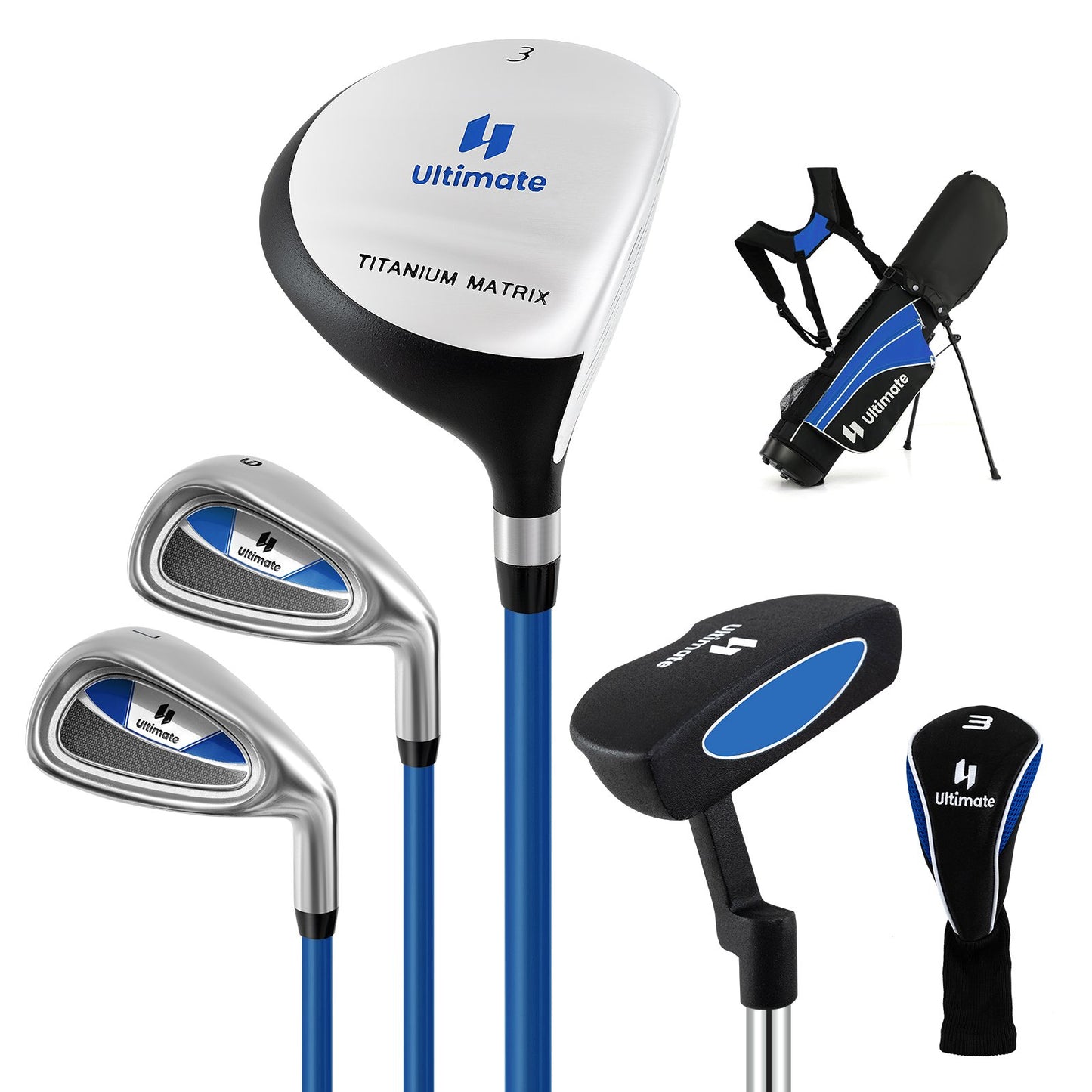 Junior Complete Golf Club Set for Age 8 to 10-Blue