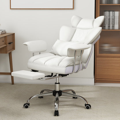 Big and Tall Executive Office Desk Chair with Footrest and Lumbar Support-Black